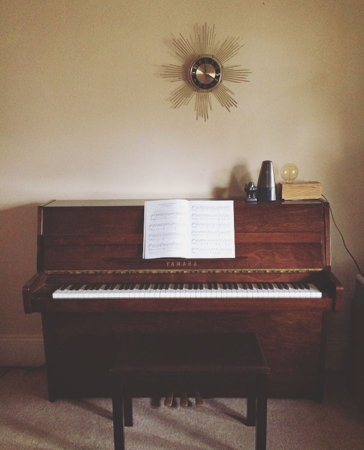 Yamaha upright piano used by Burger Chords piano teacher in Northcote