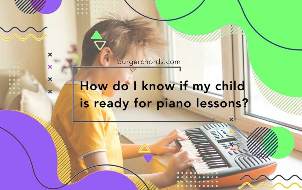 boy playing small keyboard ready for piano lessons