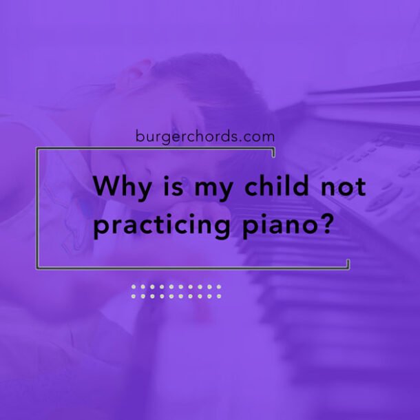 young girl head down not practicing piano