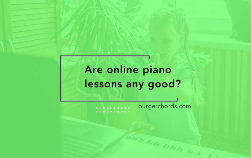 young girl waving at laptop during online piano lessons